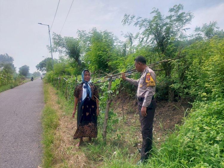 Bhabinkamtibmas Keboguyang Apresiasi Warga Trosobo Manfaatkan Lahan Kosong untuk Ketahanan Pangan